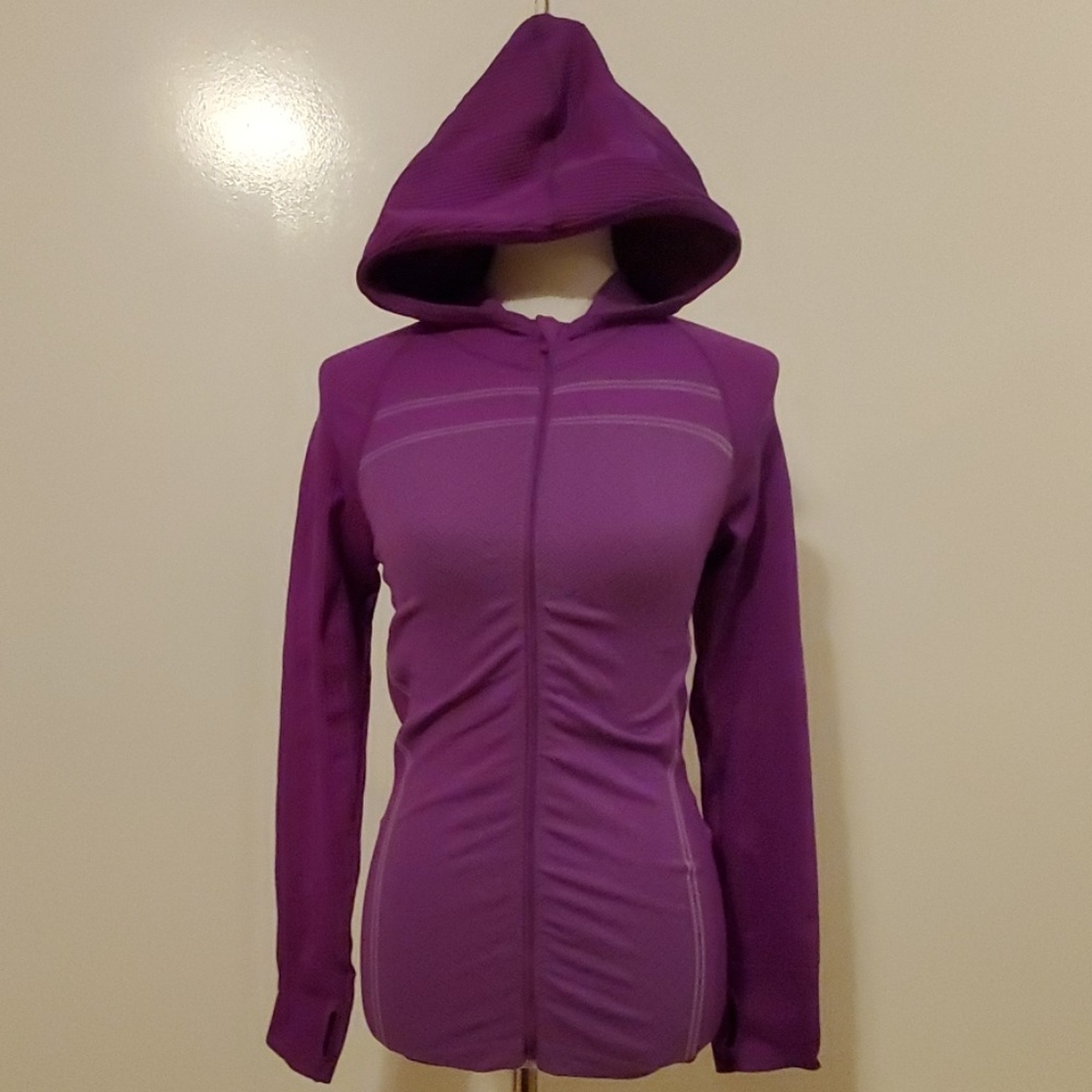Athleta Purple Ribbed Twist Seamless Hoodie